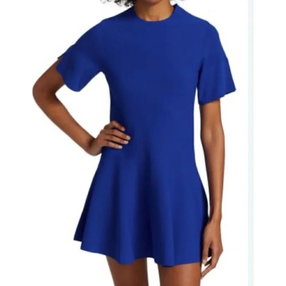STELLA MCCARTNEY
Compact Knit Mini-Dress in Blue Size 6